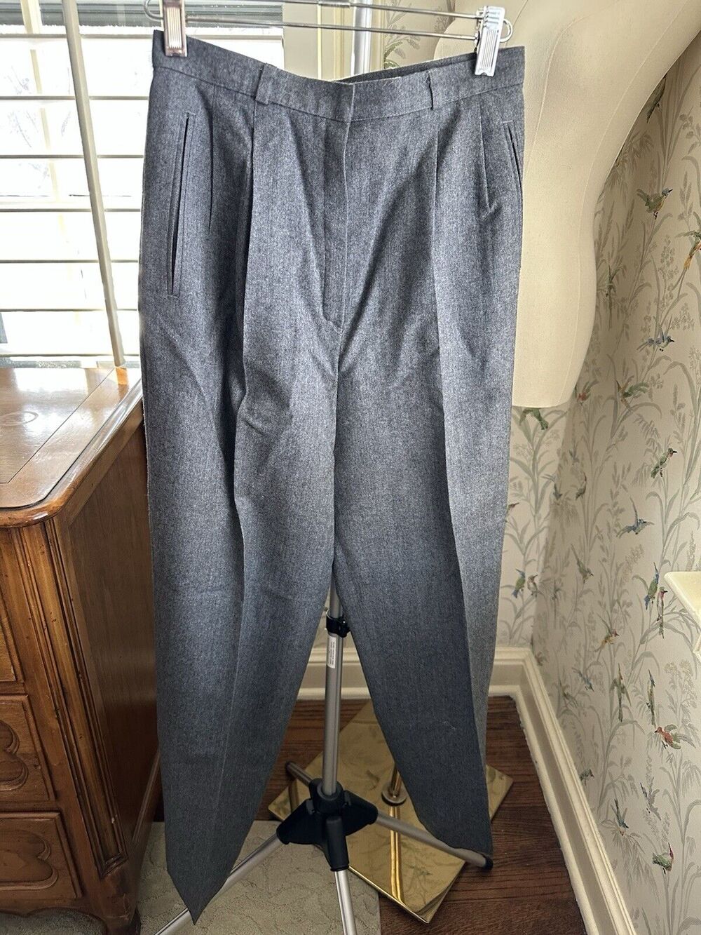 The Michael 100% Wool Vintage Gray Casual Pants Business Preppy USA